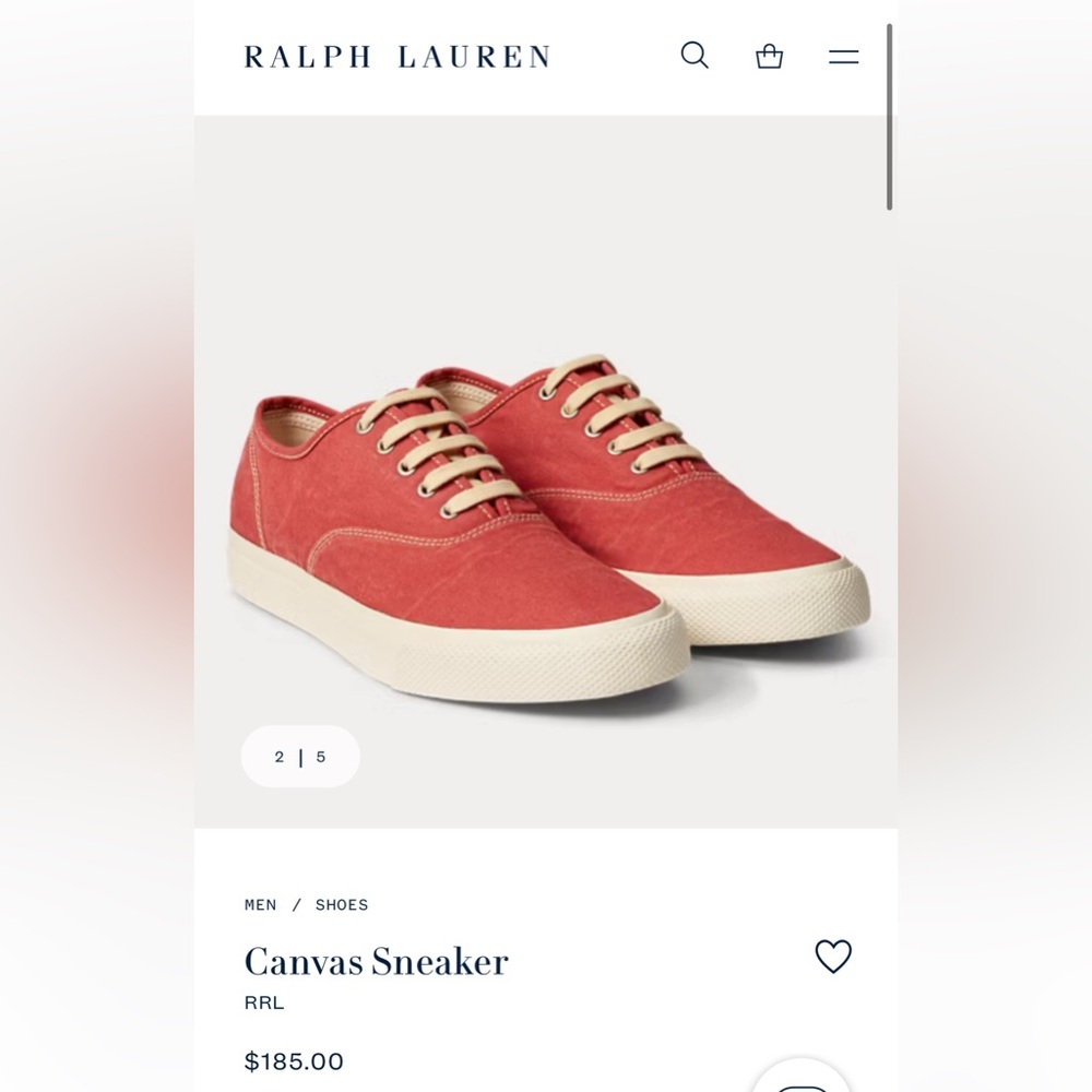 RRL Ralph Lauren ("Double RL") Canvas Sneaker
